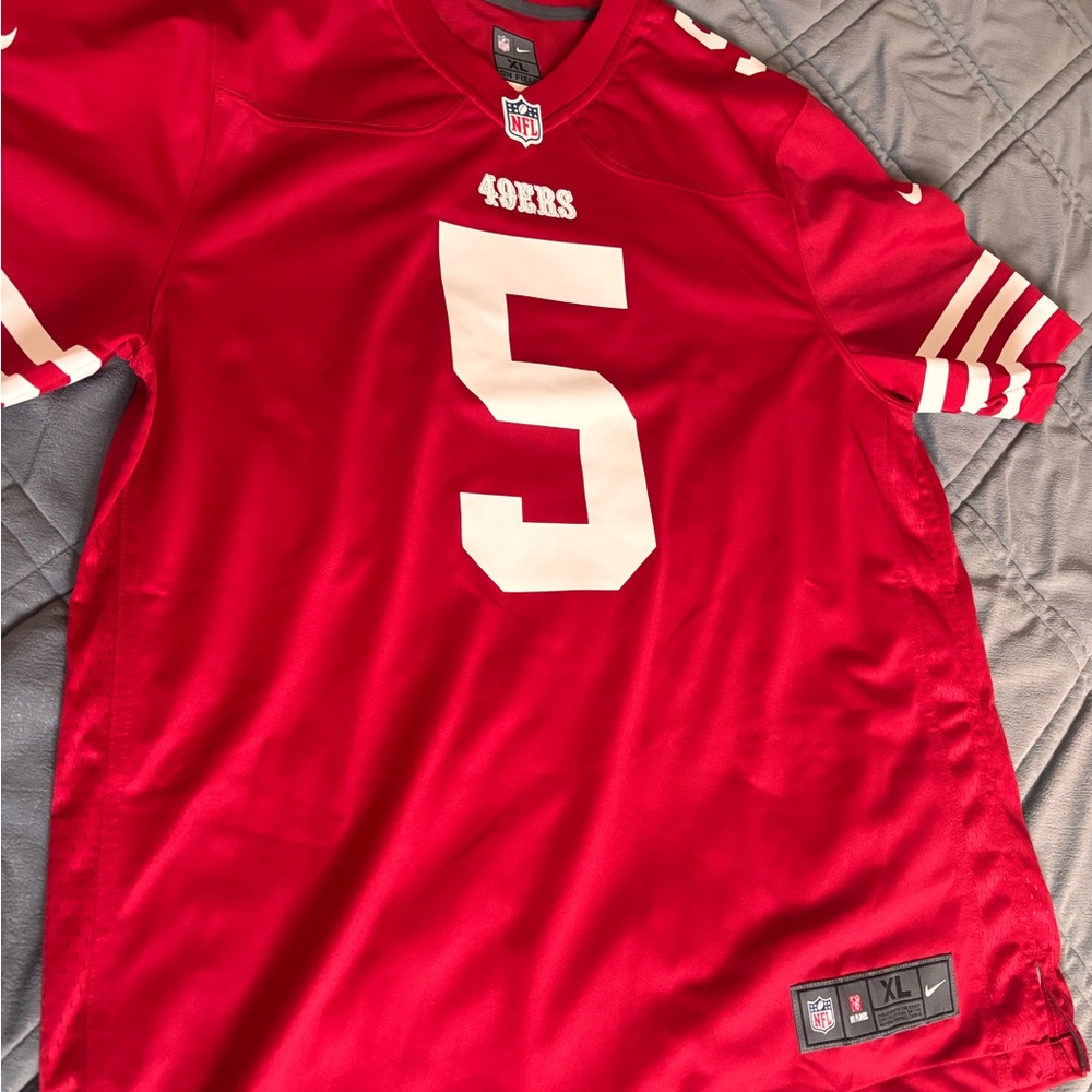 NFL Red 49ers Jersey with NFL Shield and Nike Tag
